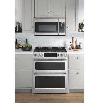 CAFE CGS750P2MS1 CAFé 30" Smart Slide-In, Front-Control, Gas Double-Oven Range with Convection in Stainless Steel - CGS750P2MS1