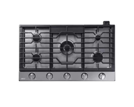 DACOR DTG36P875NS Transitional 36" Gas Cooktop, Silver in Stainless Steel, Natural Gas/Liquid Propane - DTG36P875NS