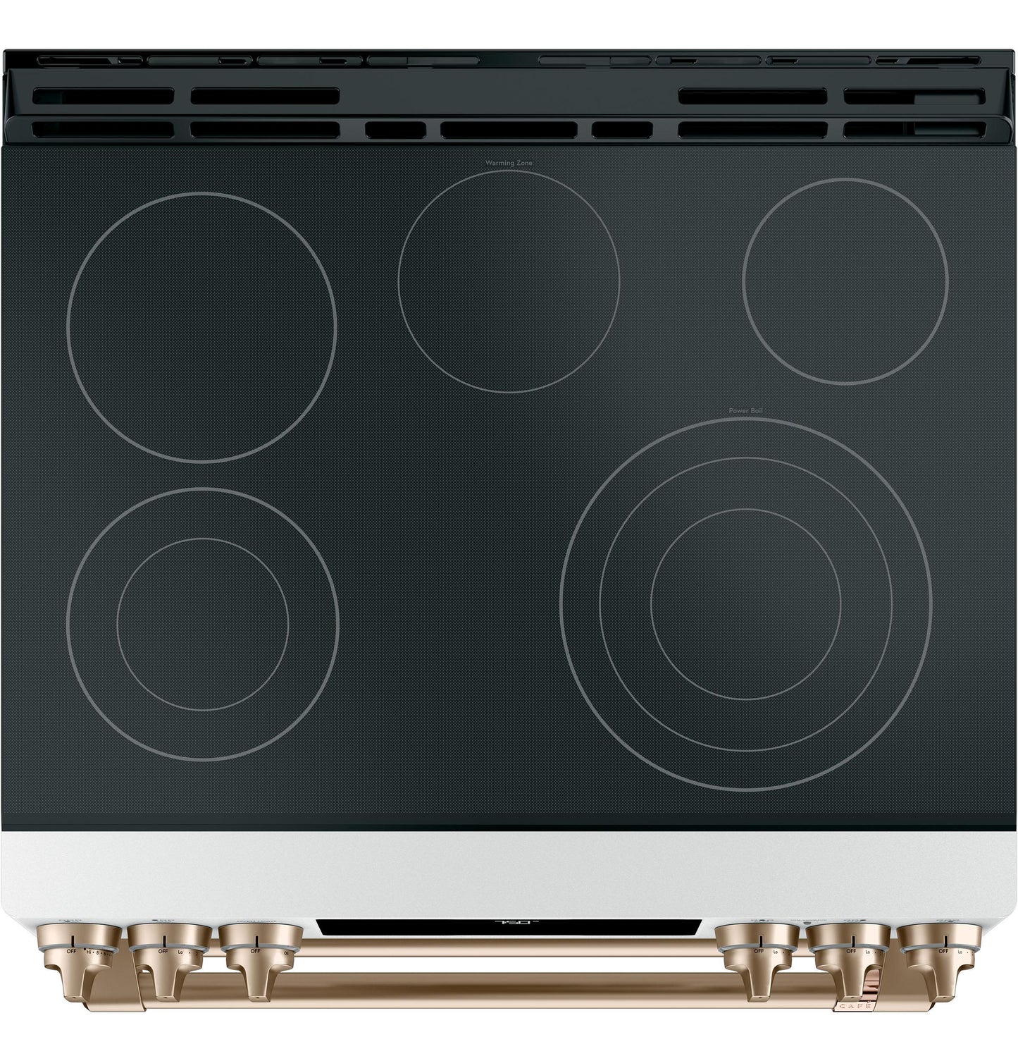 CAFE  30" Smart Slide-In, Front-Control, Radiant and Convection Double-Oven Range White - CES750P4MW2