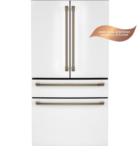 CAFE  ENERGY STAR 28.7 Cu. Ft. Smart 4-Door French-Door Refrigerator With Dual-Dispense AutoFill Pitcher White - CGE29DP4TW2