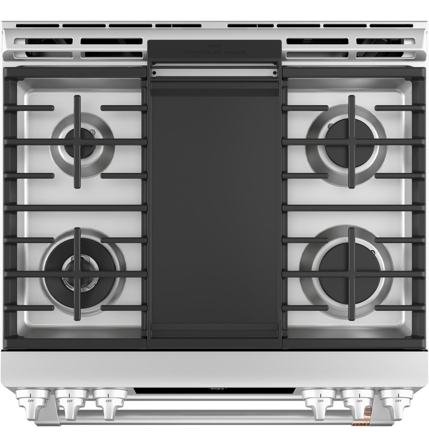 CAFE CGS750P2MS1 CAFé 30" Smart Slide-In, Front-Control, Gas Double-Oven Range with Convection in Stainless Steel - CGS750P2MS1