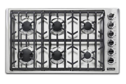 VIKING 36" Gas Cooktop - VGSU5361 in Stainless Steel - VGSU53616BSS