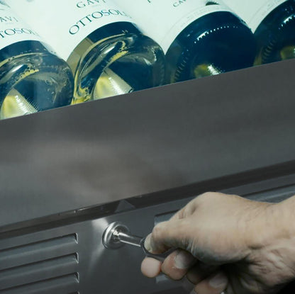 XO APPLIANCE XOU24WDZGSR 24" Wine Cooler, Dual Zone in Stainless Steel Glass, Right Hinge in Stainless Steel - XOU24WDZGSR