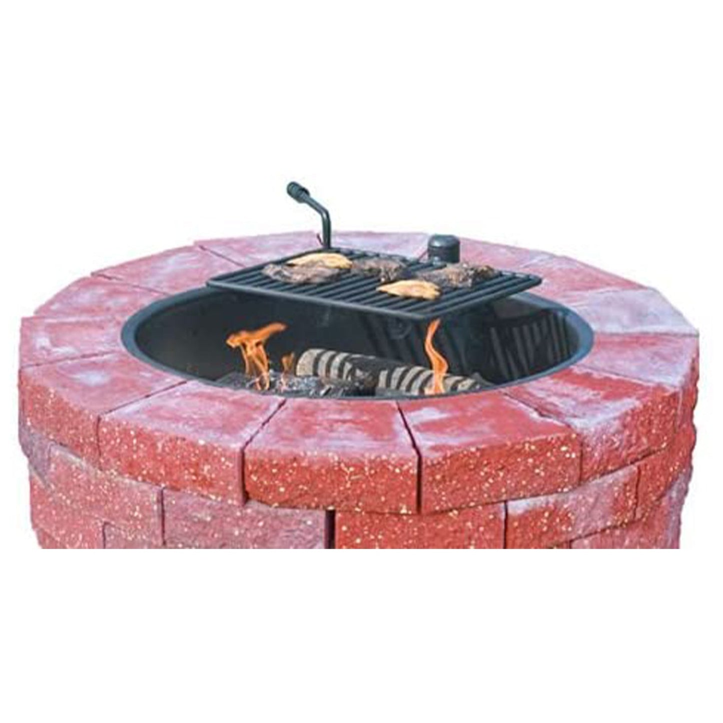 Pilot Rock 6 Pack 30.5 Inch Steel Ground Fire Pit Ring and Metal Cooking Grate - 415884