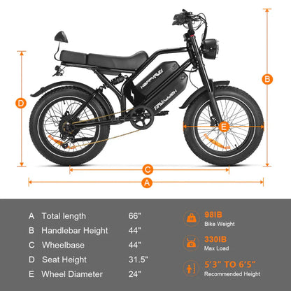 HappyRun G70 48V/38Ah 2000W Electric Cargo Bike