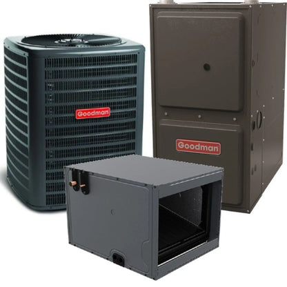 Goodman - 2 Ton/40,000 BTU 96% AFUE Gas Furnace and Air Conditioner System - Horizontal - 14.3 SEER2 - R32 - GLXS4BA2410 / CHPTA2426B3 / GD9T960403BN