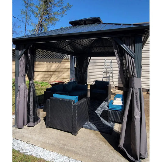 Hardtop Gazebo Classic W/ Netting & Curtain
