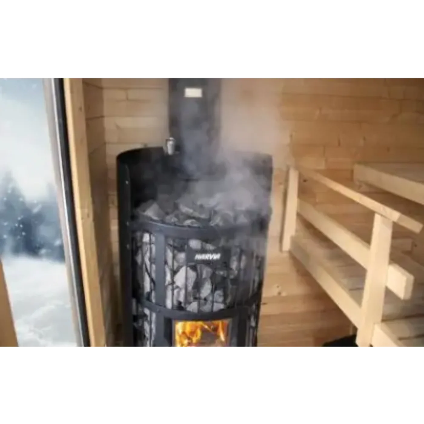 GREE Harvia GreenFlame Series 240 GreenFlame Wood Burning Sauna Stove - WK200LD