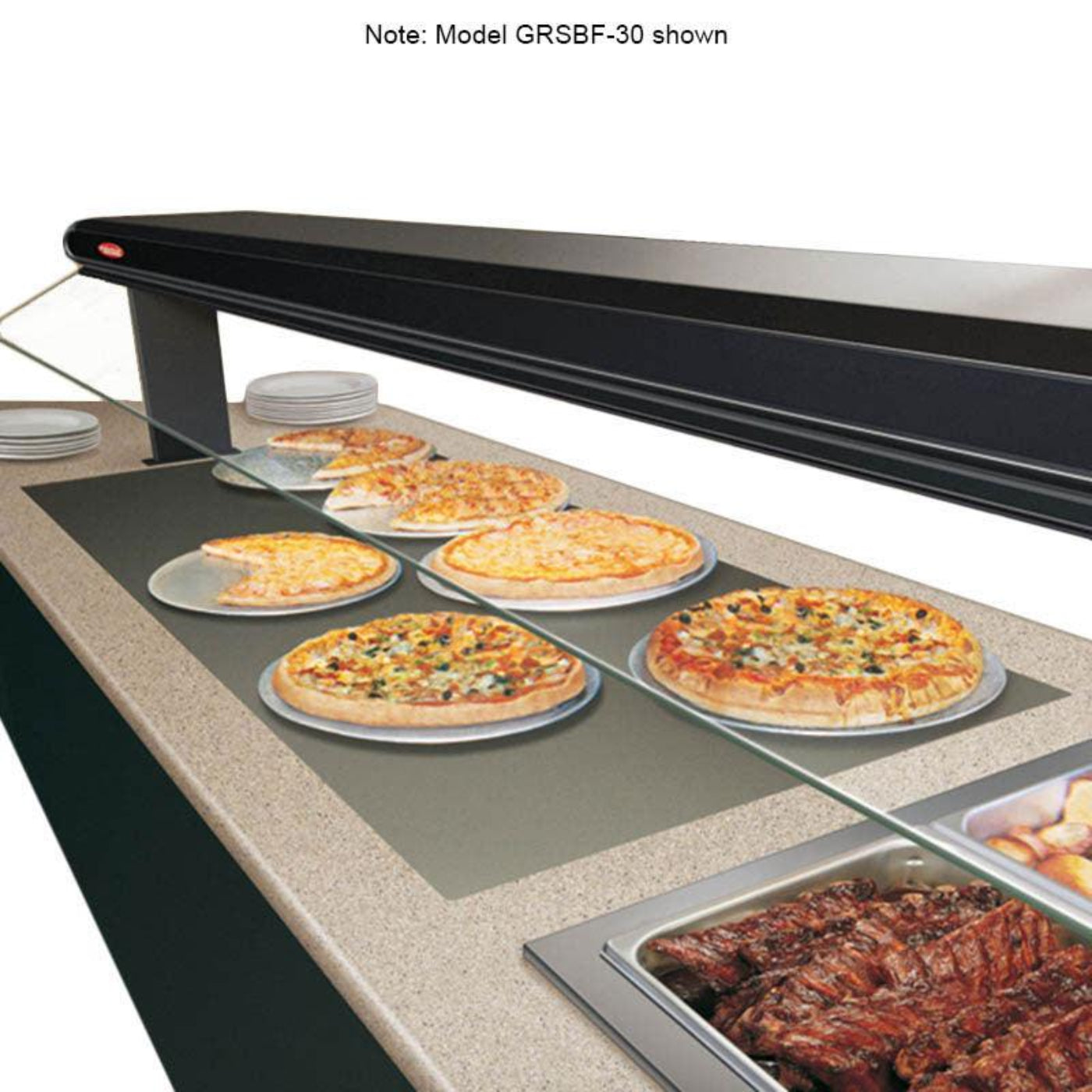 Hatco GRSBF-48-I 49.5" Glo-Ray Built-In Rectangular Aluminum Heated Shelf with Flush Top - 120V/1,000W - GRSBF-48-I