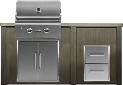 Haven 5 1/2’ Ft Coyote Outdoor Kitchen Island w/ 2 Drawer Cabinet - HCOY99DRAW