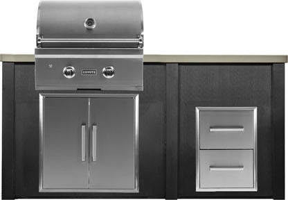 Haven 5 1/2’  Ft Coyote Outdoor Kitchen Island w/ 2 Drawer Cabinet - HCOY66DRAWHG