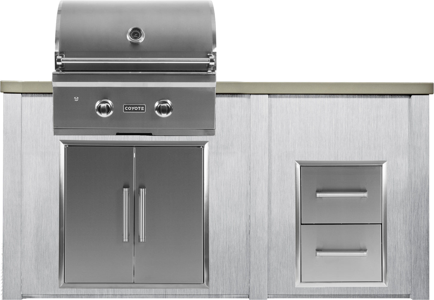 Haven 5 1/2’  Ft Coyote Outdoor Kitchen Island w/ 2 Drawer Cabinet - HCOY66DRAWHG