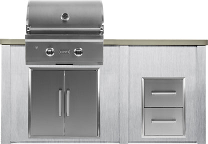 Haven 5 1/2’  Ft Coyote Outdoor Kitchen Island w/ 2 Drawer Cabinet - HCOY66DRAWHG