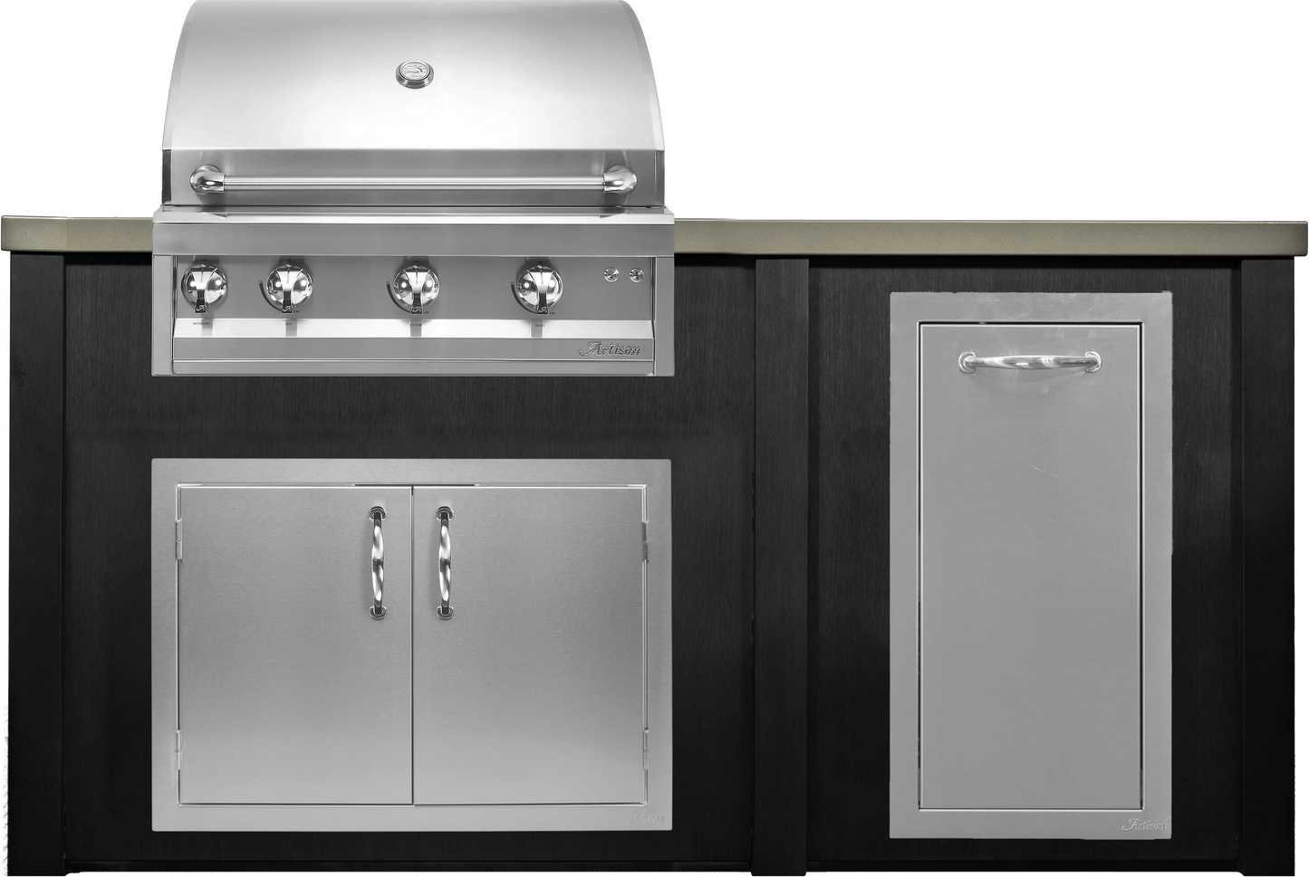 Haven 72" Artisan Outdoor Kitchen Island w/ 15" Trash Center - HART72TRASH