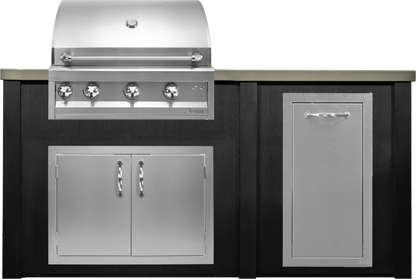 Haven 72" Artisan Outdoor Kitchen Island w/ 15" Trash Center - HART72TRASH