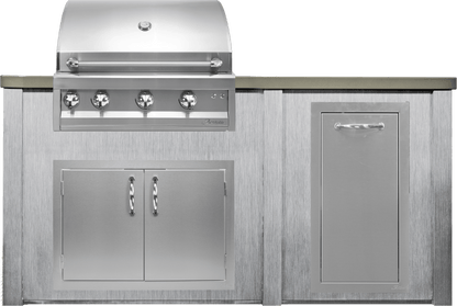 Haven 72" Artisan Outdoor Kitchen Island  w/ 15" Trash Center  - HART72TRASH