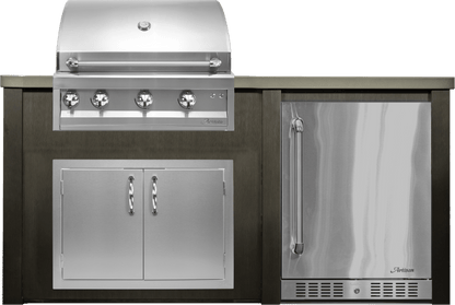 Haven 72" Artisan Outdoor Kitchen Island  w/ 24" Refrigerator | HART72REF - HART72REF