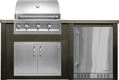 Haven 72" Artisan Outdoor Kitchen Island w/ 24" Refrigerator - HART72REF