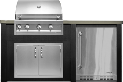 Haven 72" Artisan Outdoor Kitchen Island  w/ 24" Refrigerator | HART72REF - HART72REF