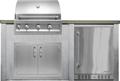 Haven 72" Artisan Outdoor Kitchen Island  w/ 24" Refrigerator | HART72REF - HART72REF