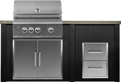 Haven 72" Coyote Outdoor Kitchen Island w/ 2 Drawer Cabinet - HCOY72DRAW-2