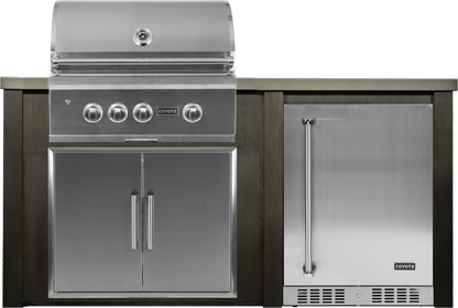 Haven 72" Coyote Outdoor Kitchen Island w/ 24" Refrigerator - HCOY72REF-2