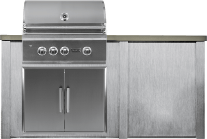 Haven 72" Coyote Outdoor Kitchen Island w/ Plain Panel  - HCOY72PAN-2