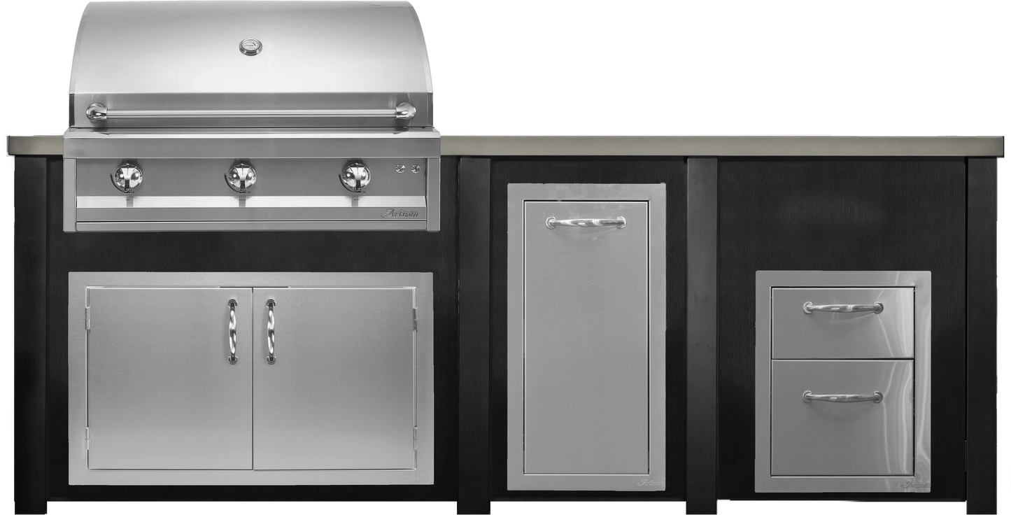 Haven 96" Artisan Outdoor Kitchen Island w/ 17" Drawer - HART96DRAW