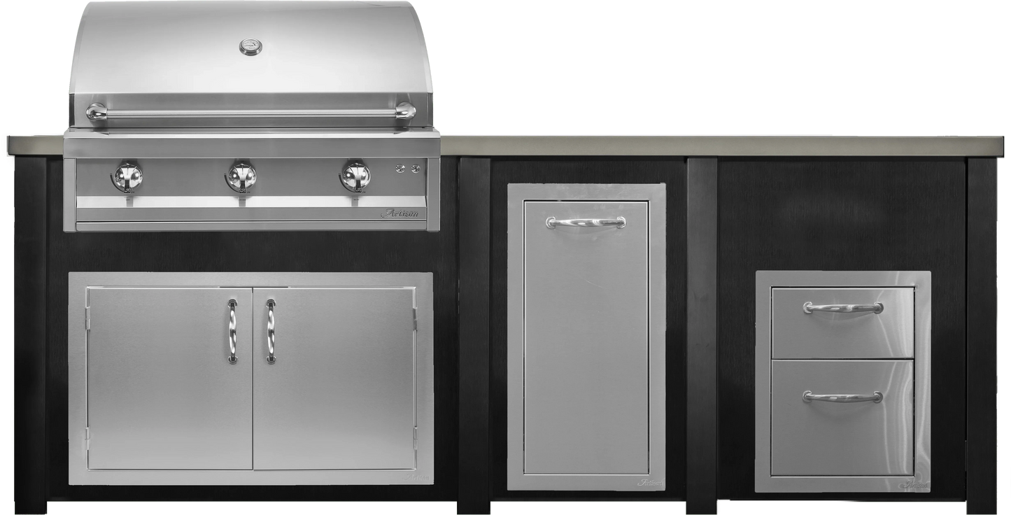 Haven 96" Artisan Outdoor Kitchen Island w/ 17" Drawer - HART96DRAW