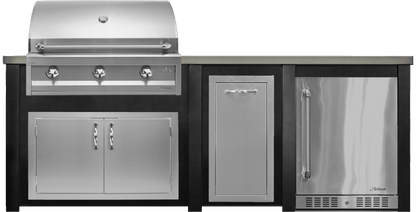Haven 96" Artisan Outdoor Kitchen Island  w/ 24" Refrigerator - HART96REF