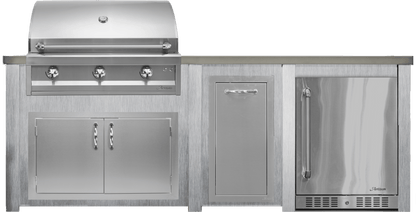 Haven 96" Artisan Outdoor Kitchen Island  w/ 24" Refrigerator - HART96REF