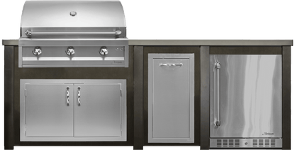 Haven 96" Artisan Outdoor Kitchen Island  w/ 24" Refrigerator - HART96REF
