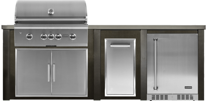 Haven 96" Coyote Outdoor Kitchen Island w/ 24" Refrigerator - HCOY96REF