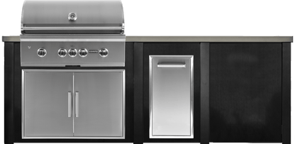 Haven 96" Coyote Outdoor Kitchen Island w/ Plain Panel | HCOY96PAN - HCOY96PAN