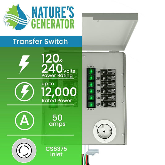 Nature's Generator  12-Circuit 120/240V 50A Non-Automatic Transfer Switch - NGPHPTK3