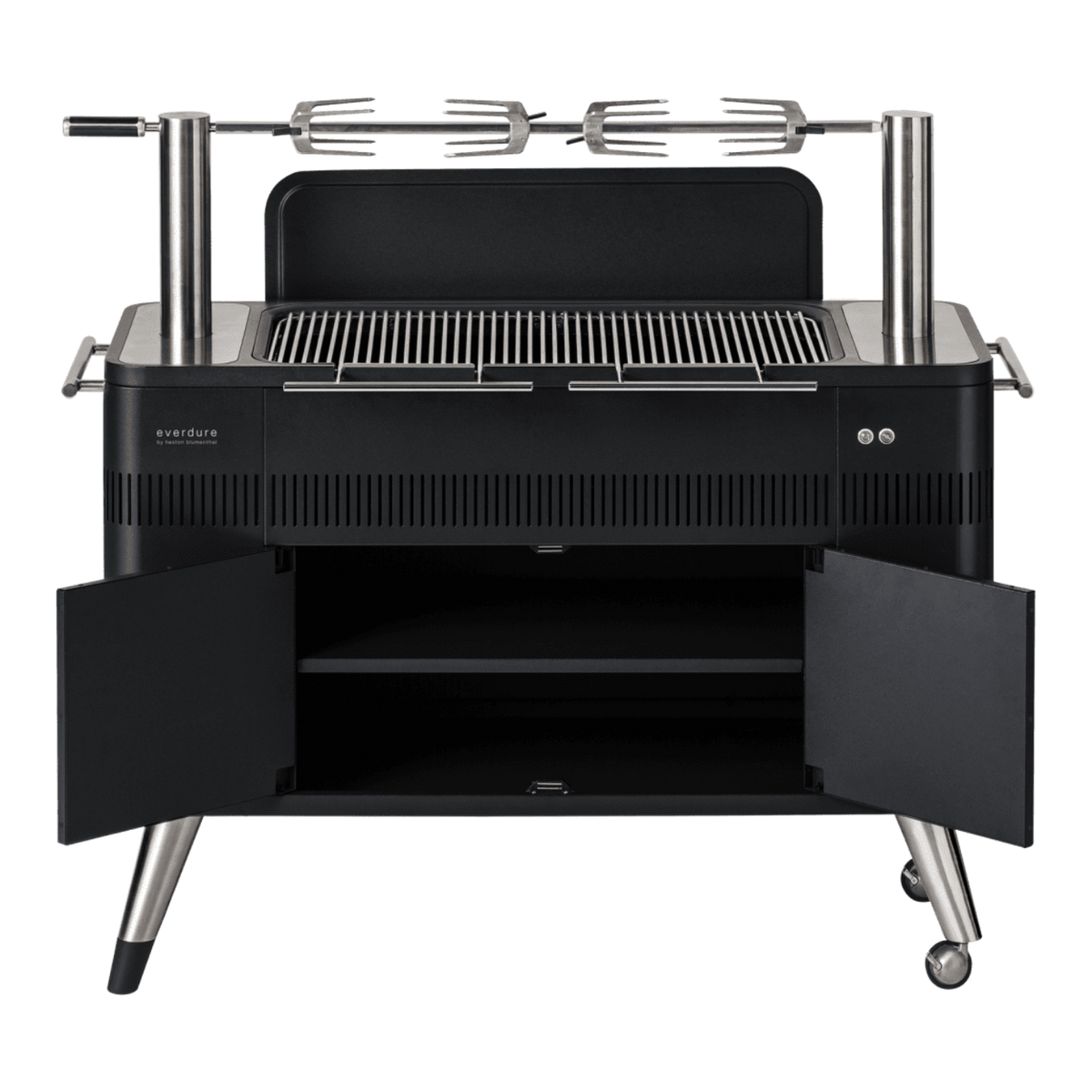 Everdure By Heston Blumenthal 54-Inch Charcoal Grill With Rotisserie & Electronic Ignition - HBCE2BBUS