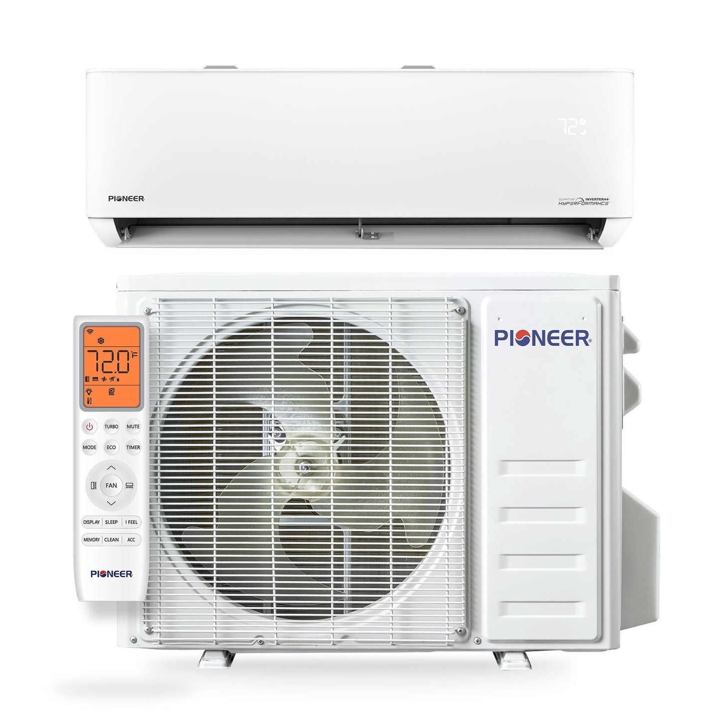 Pioneer® Quantum Hyperformance™ 18,000 BTU 23.5 SEER2 230V High-Wall Ductless Energy-Star Mini-Split Air Conditioner Inverter Hyper Heat Pump Full Set