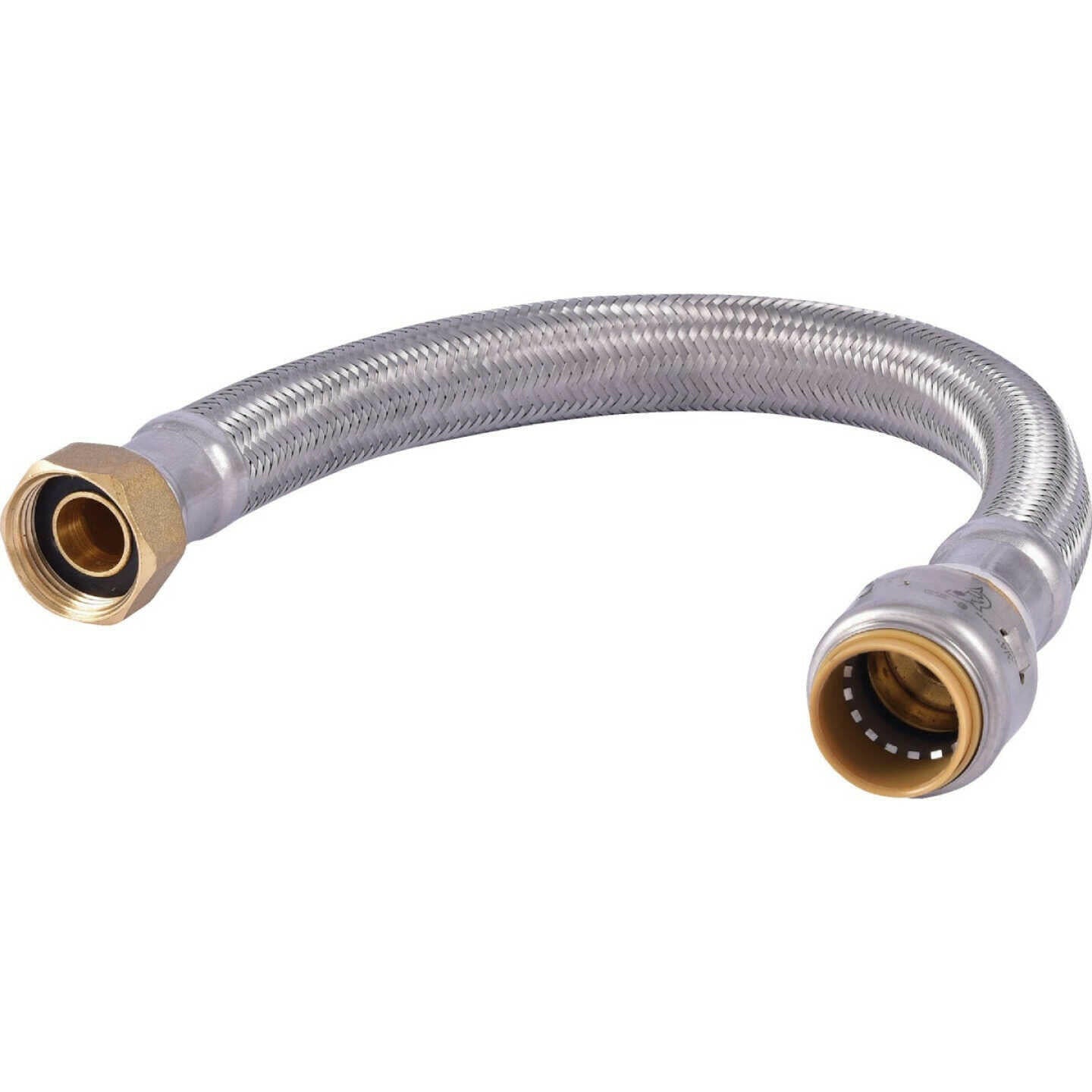 GE SharkBite Max 1/2 in. Push-to-Connect x 3/4 in. FIP x 18 in. Braided Stainless Steel Water Heater Connector - UR3068FX18