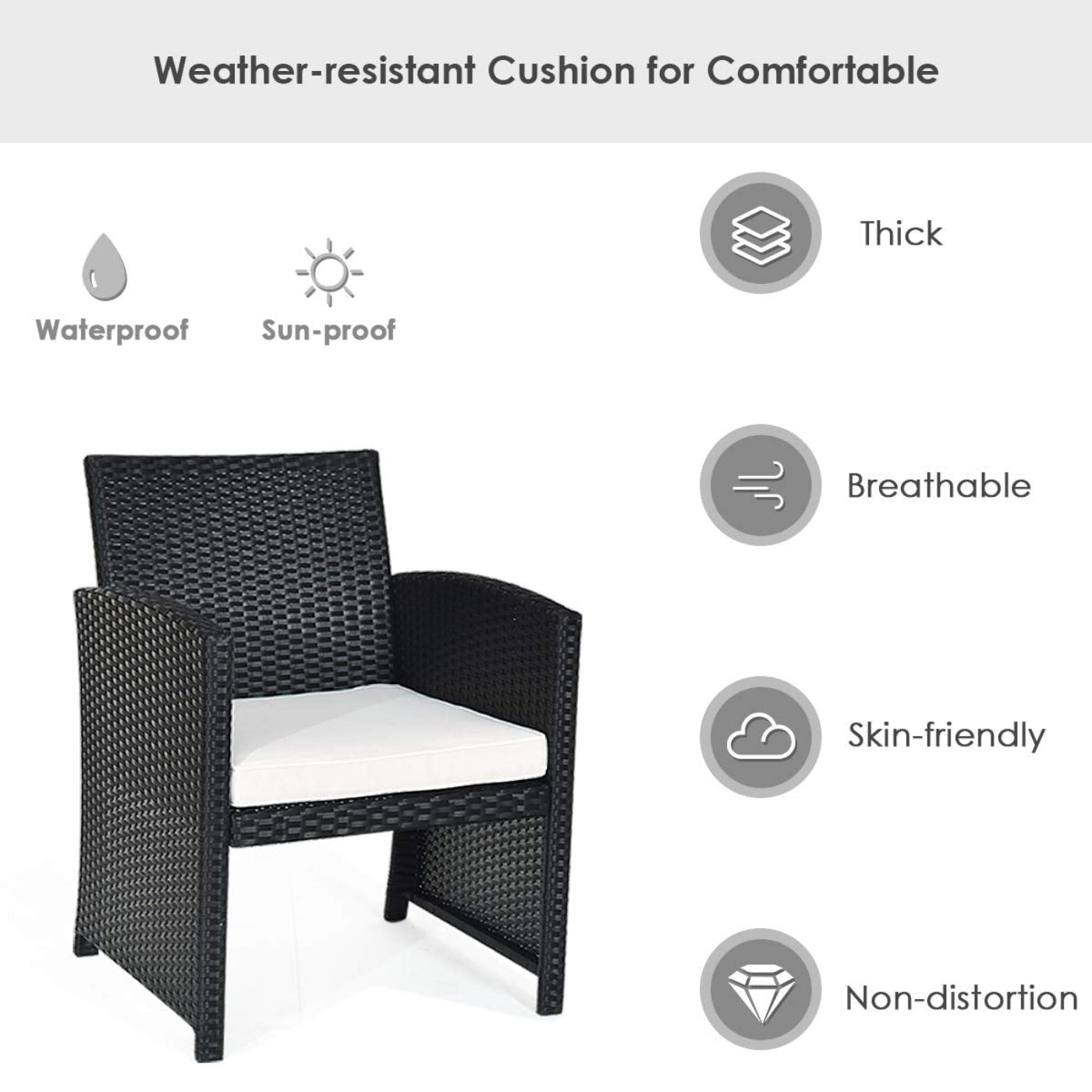 Tangkula Patio Wicker Conversation Furniture Set - 2*HW63239