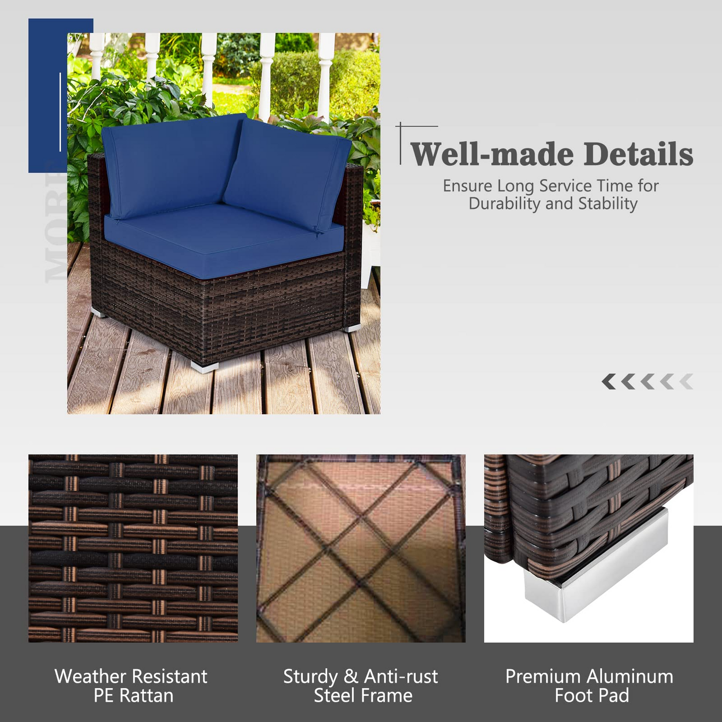 Tangkula 7 Pieces Patio Furniture Set with Fire Pit Table - NP10618CF+HW67937NYA+