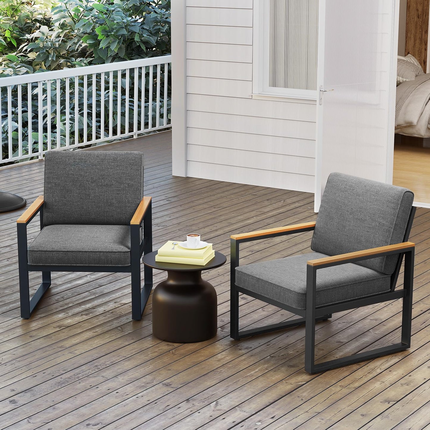 Tangkula 4/8 Piece Patio Aluminum Furniture Set(Gray) - NP11997GR+