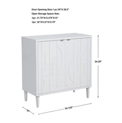 Uttermost Stockholm White 2 Door Cabinet 25105 -  25105