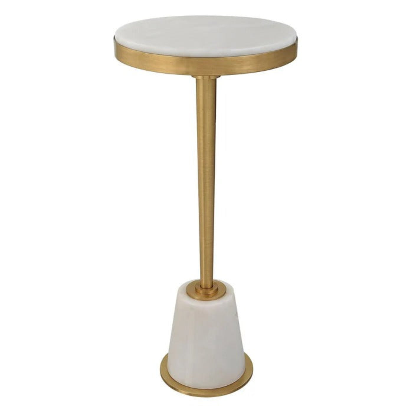 Uttermost Edifice White Marble Drink Table 25177 - 25177