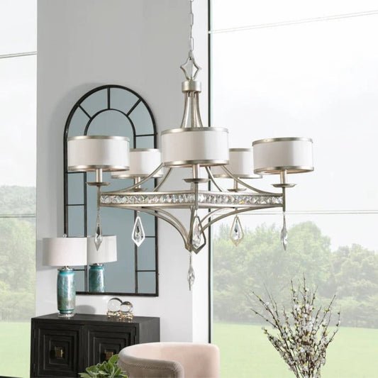 Uttermost Tamworth 5 Light Silver Champagne Chandelier 21268 - 21268
