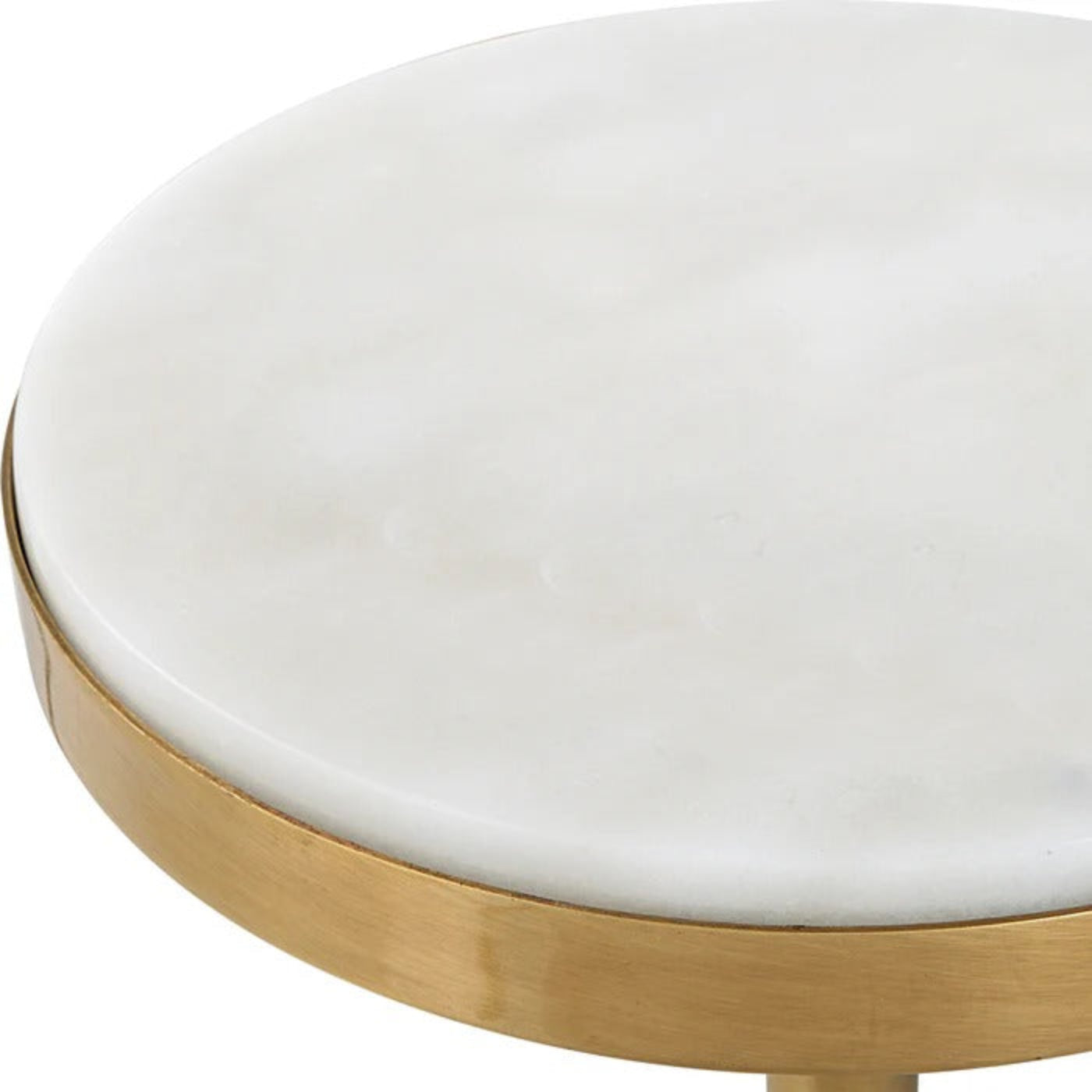 Uttermost Edifice White Marble Drink Table 25177 - 25177
