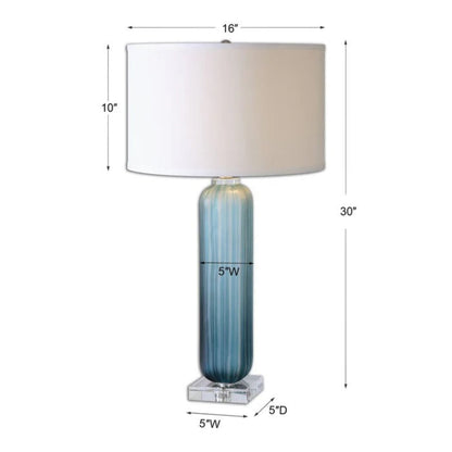 Uttermost Caudina Frosted Blue Glass Lamp 26193-1 - 26193-1