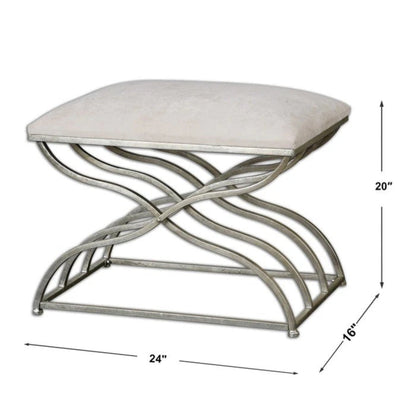 Uttermost Shea Satin Nickel Small Bench 23091 - 23091