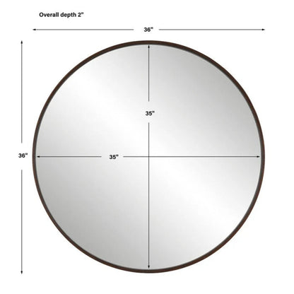 Uttermost Eden Mahogany Round Mirror 09869 - 09869