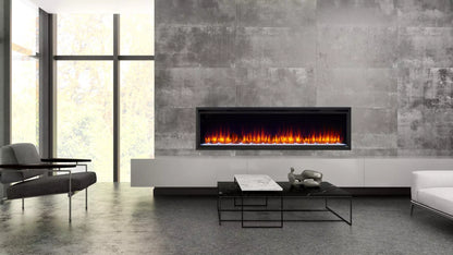 SimpliFire 72" Allusion Platinum Recessed Linear Electric Fireplace - SF-ALLP72-BK