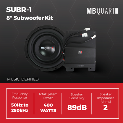 MB Quart 8" Subwoofer Upgrade for 21-24 Ford Bronco, Tuned Audio Package, 400W - 427503
